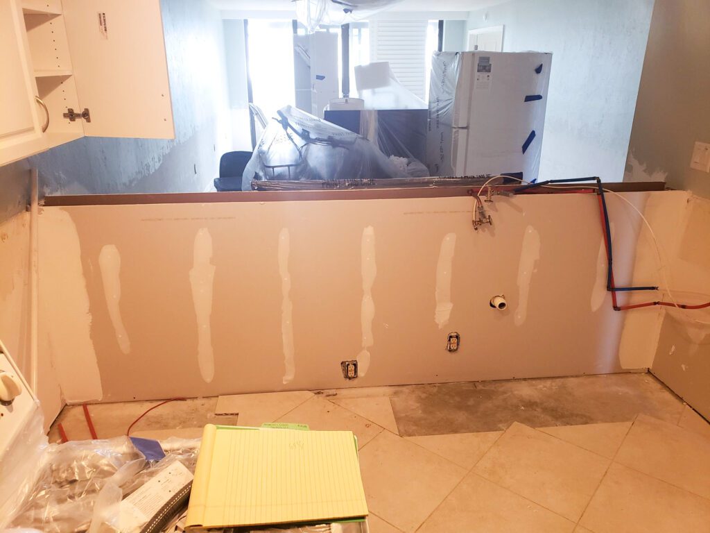 Kitchen renovation in progress by  home remodeling contractors in Southwest Florida | Sun Control Aluminum & Remodeling